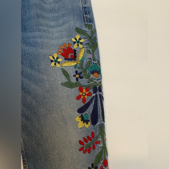 ZARA denim embroidered jeans 00 - Picture 5 of 5